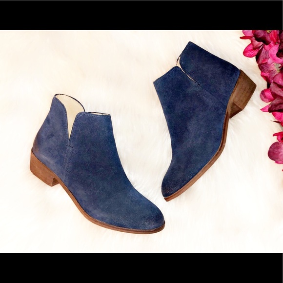 SPLENDID Blue Suede Ankle Bootie - Picture 2 of 6